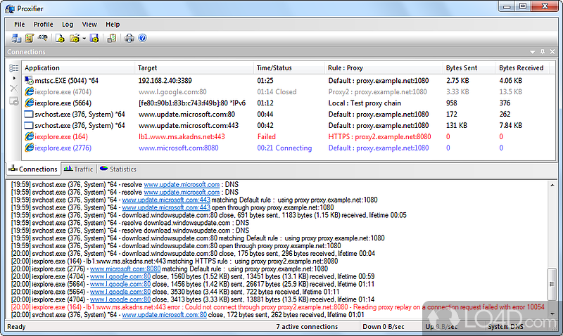 Proxify anonymous proxy: User interface - Screenshot of Proxify anonymous proxy