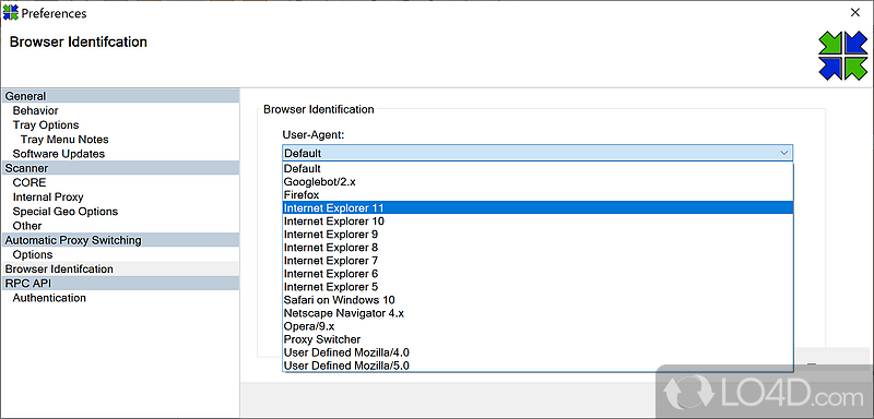 Proxy manager module - Screenshot of Proxy Switcher Standard