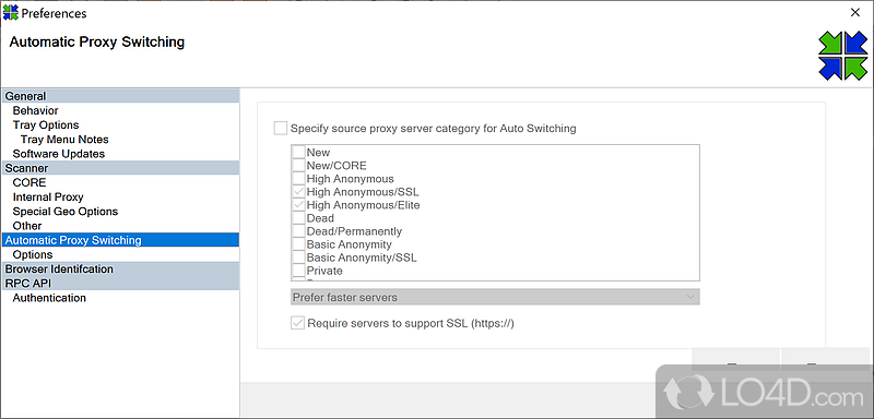 Cloak your true IP address - Screenshot of Proxy Switcher Standard