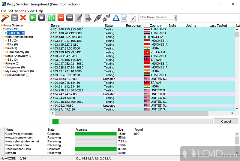 Proxy settings management and anonymous surfing capabilities at finger tips provided by this streamlined app - Screenshot of Proxy Switcher Standard