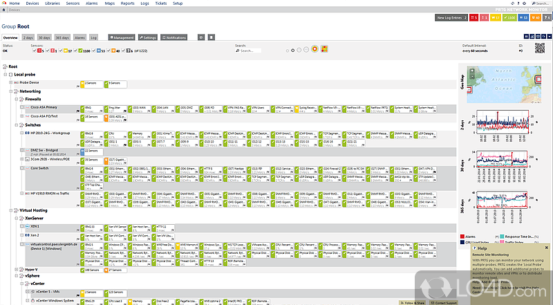 Monitor network traffic with a powerful program to stay in touch with important LAN - Screenshot of PRTG Network Monitor