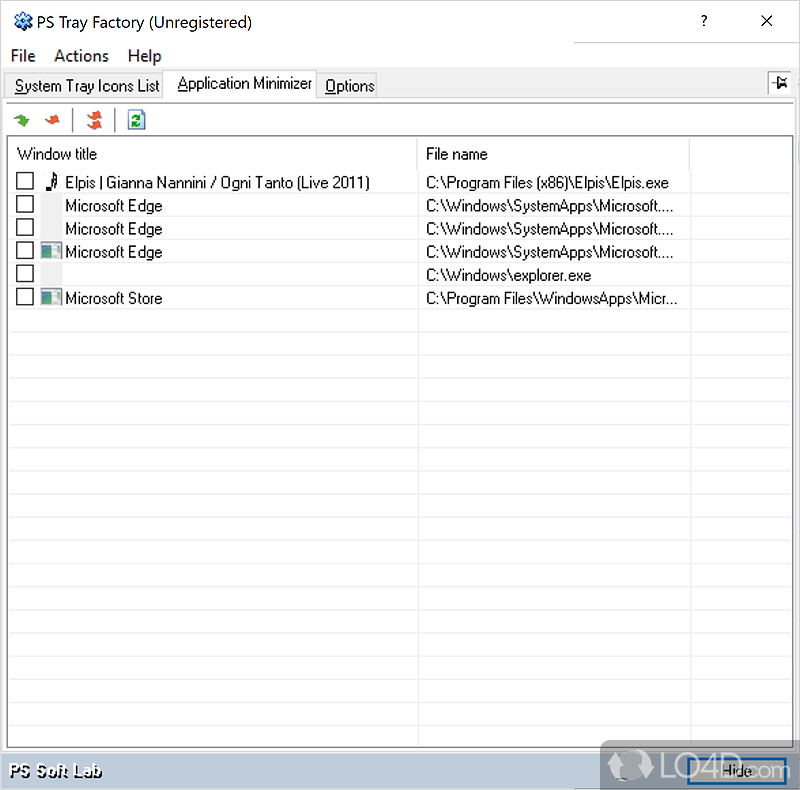 PS Tray Factory: Easy to set up - Screenshot of PS Tray Factory