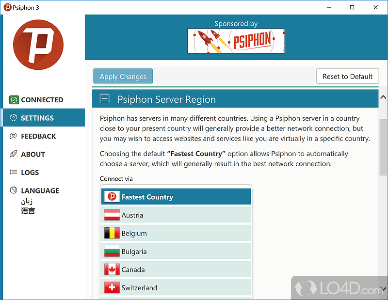Psiphon 3: Psiphon Inc - Screenshot of Psiphon 3