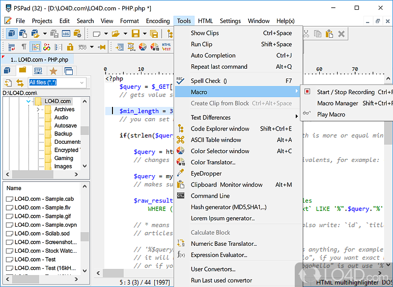 PSPad Editor: Python - Screenshot of PSPad Editor