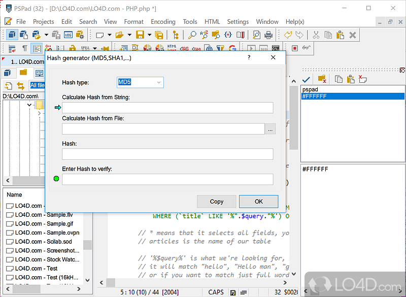 Freeware programmer's editor - Screenshot of PSPad Editor