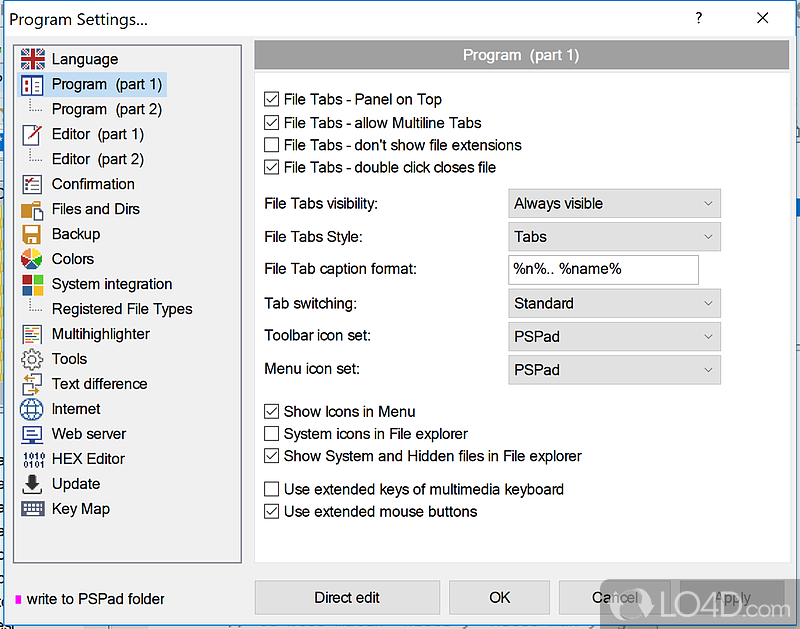 PSPad Editor: Jscript - Screenshot of PSPad Editor