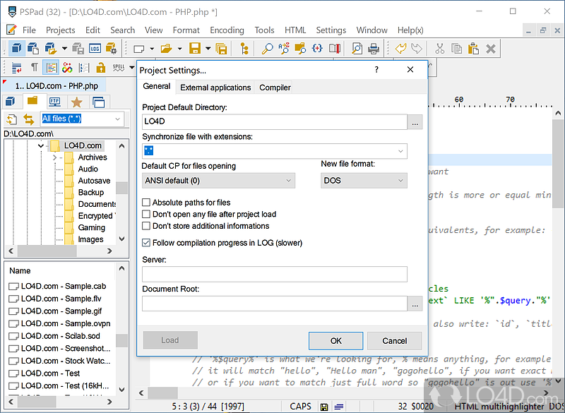 Can edit code in HTML,PHP and other programming languages - Screenshot of PSPad Editor