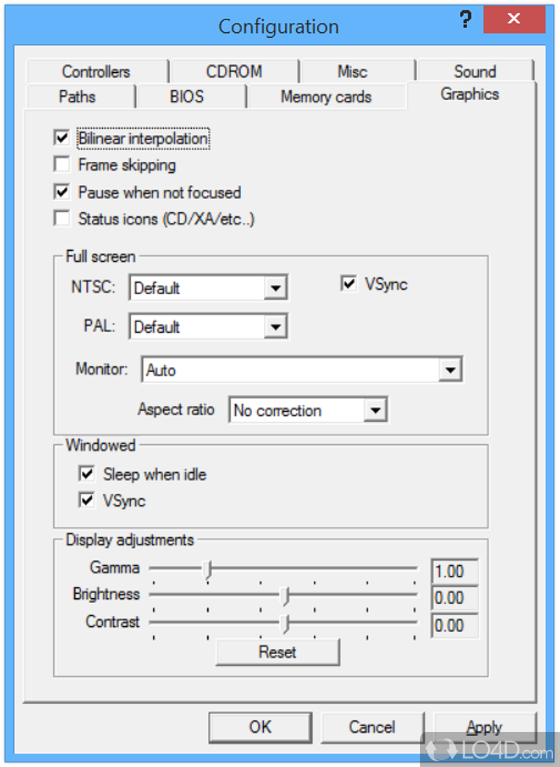 pSX Emulator: User interface - Screenshot of pSX Emulator