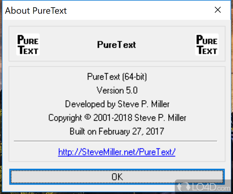 Removes text formatting from copying - Screenshot of PureText