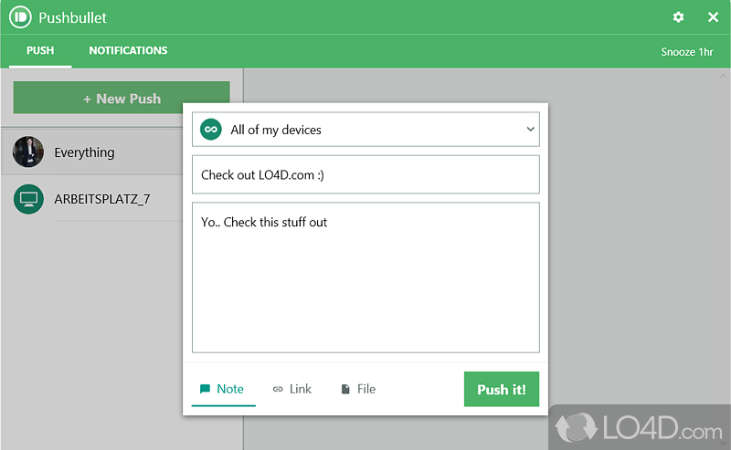 A Simple App that Makes Managing Notifications Across Devices Easy - Screenshot of Pushbullet