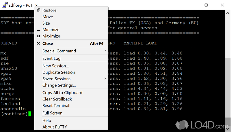 Highly complex and advanced - Screenshot of PuTTY
