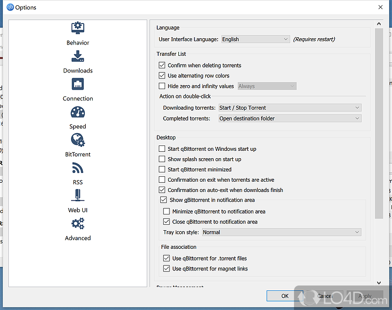 Cross-platform functionalities - Screenshot of qBittorrent