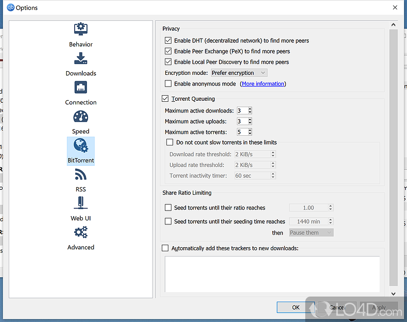 Activate sequential torrenting - Screenshot of qBittorrent