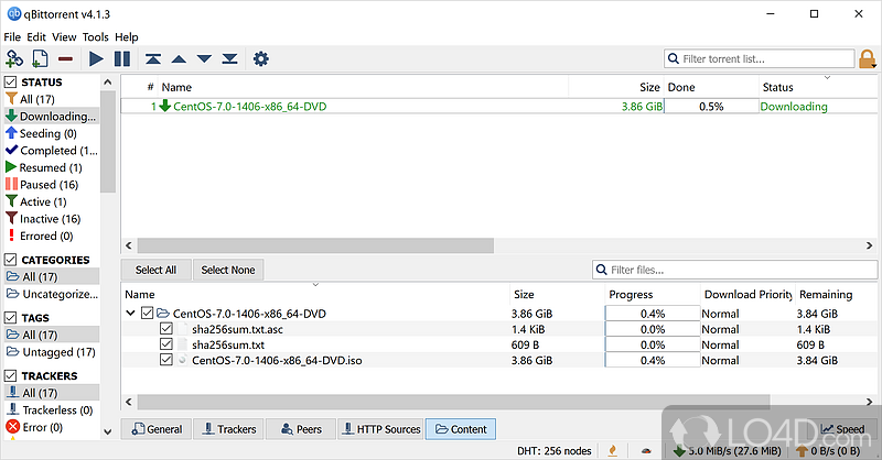 Portable bitTorrent client full of options - Screenshot of qBittorrent Portable