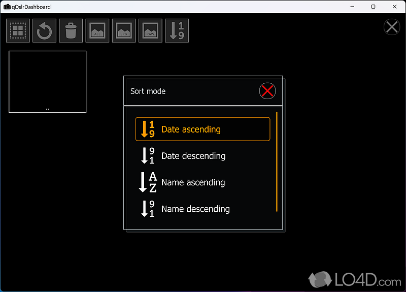 qDslrDashboard: User interface - Screenshot of qDslrDashboard