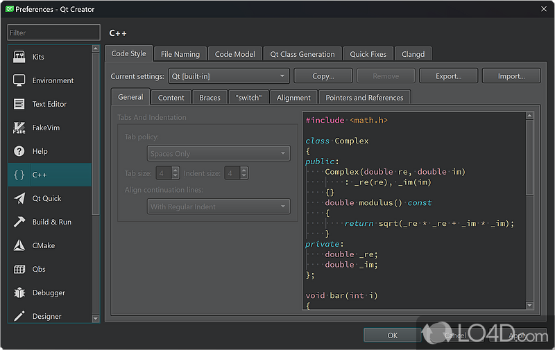 IDE for creating apps across different platforms with code editor - Screenshot of Qt Creator