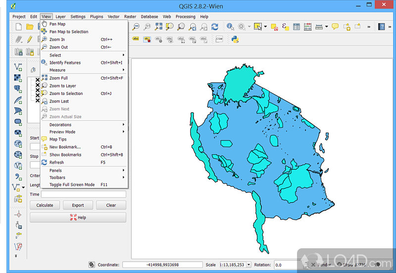 Edit existing maps or create your own - Screenshot of Quantum GIS