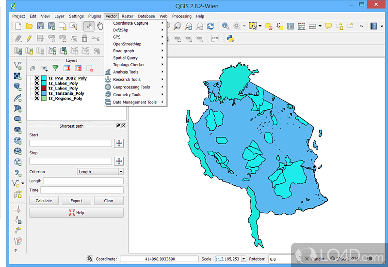 Thorough editing tools put at your disposal - Screenshot of Quantum GIS