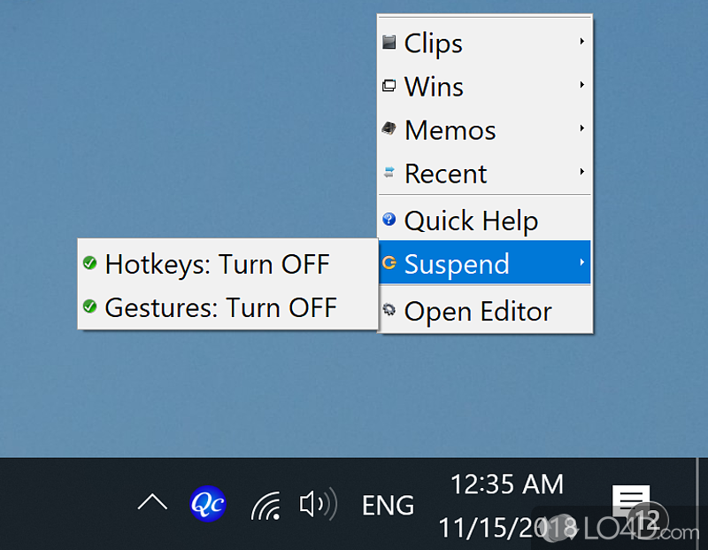 Make desktop an icon- environment while still keeping frequently accessed apps - Screenshot of Quick Cliq