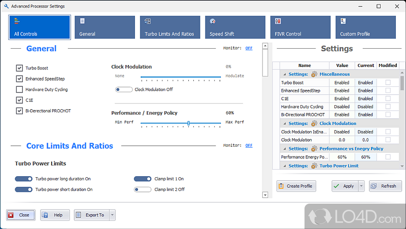 Quick CPU: Fine-tune - Screenshot of Quick CPU