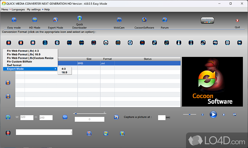Comes with a variety of presets for popular devices - Screenshot of Quick Media Converter