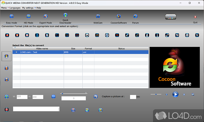 Was created to enable you to easily convert media files to numerous other formats - Screenshot of Quick Media Converter