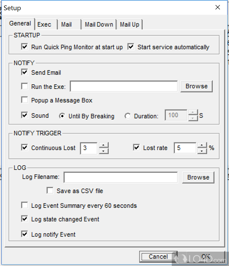 Watch states of network servers and lines - Screenshot of Quick Ping Monitor