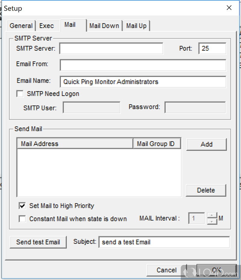 Powerful simultaneous ip monitor tool - Screenshot of Quick Ping Monitor