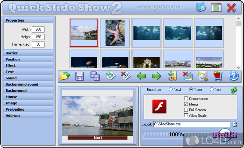 Transform your photo collections into slideshows - Screenshot of Quick Slide Show