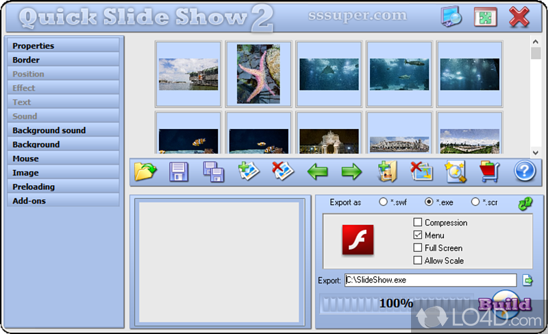 Create slide show presentations - Screenshot of Quick Slide Show