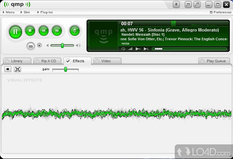 Media player with a beautiful playlist system - Screenshot of Quintessential Media Player