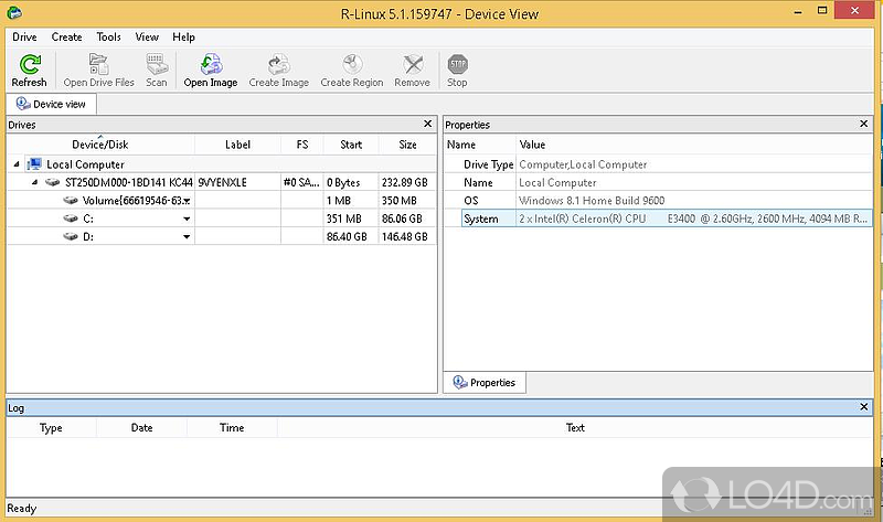 Data recovery for Ext2FS/3FS (Linux) - Screenshot of R-Linux Free Recovery