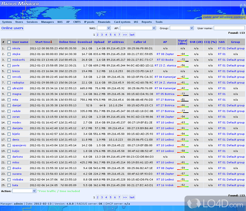 Radius Manager screenshot