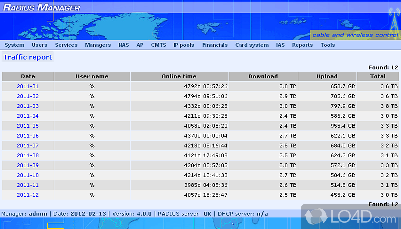 Radius Manager screenshot