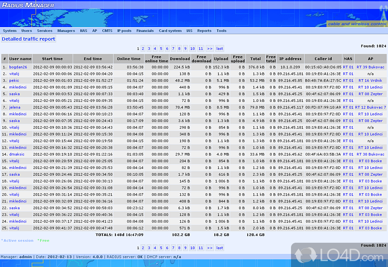 Radius Manager screenshot