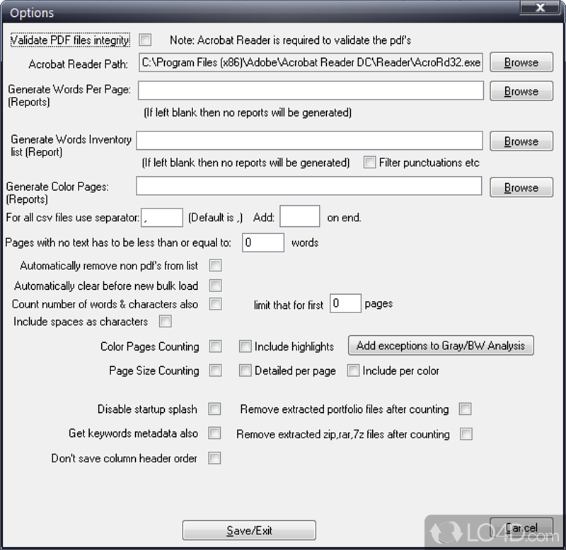 Create reports and validate PDF file integrity - Screenshot of Rapid PDF Count