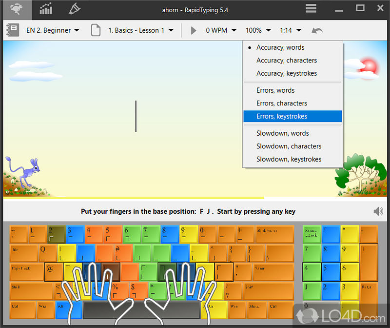 View your ratings and compare online - Screenshot of Rapid Typing Tutor