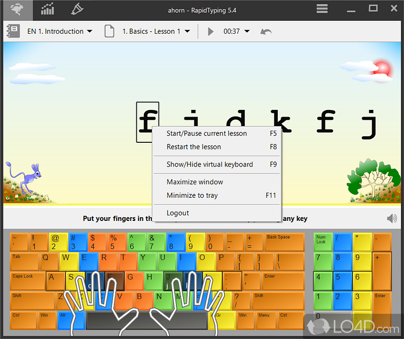Rapid Typing Tutor: Learn how to type - Screenshot of Rapid Typing Tutor
