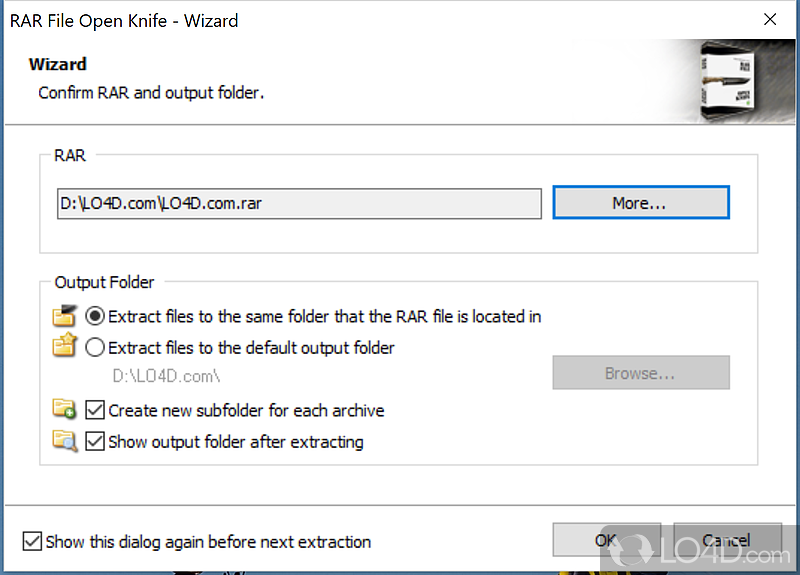 Several ways to open archives - Screenshot of RAR File Open Knife