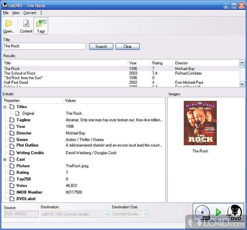 Well-organized interface - Screenshot of ratDVD