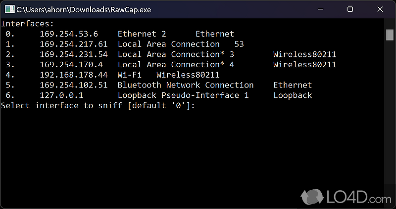 Allows you to capture the network activity on the Windows platforms that use raw sockets for their connections - Screenshot of RawCap