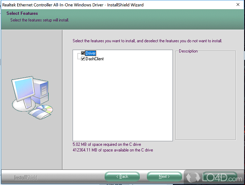 Realtek Ethernet Lan Driver - Screenshot of Realtek Ethernet Windows Driver