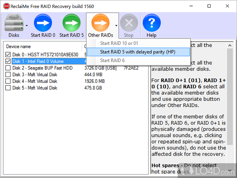 Simple recovery procedure, without any extra configurations - Screenshot of ReclaiMe Free RAID Recovery