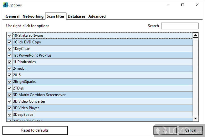 Recover Keys: User interface - Screenshot of Recover Keys