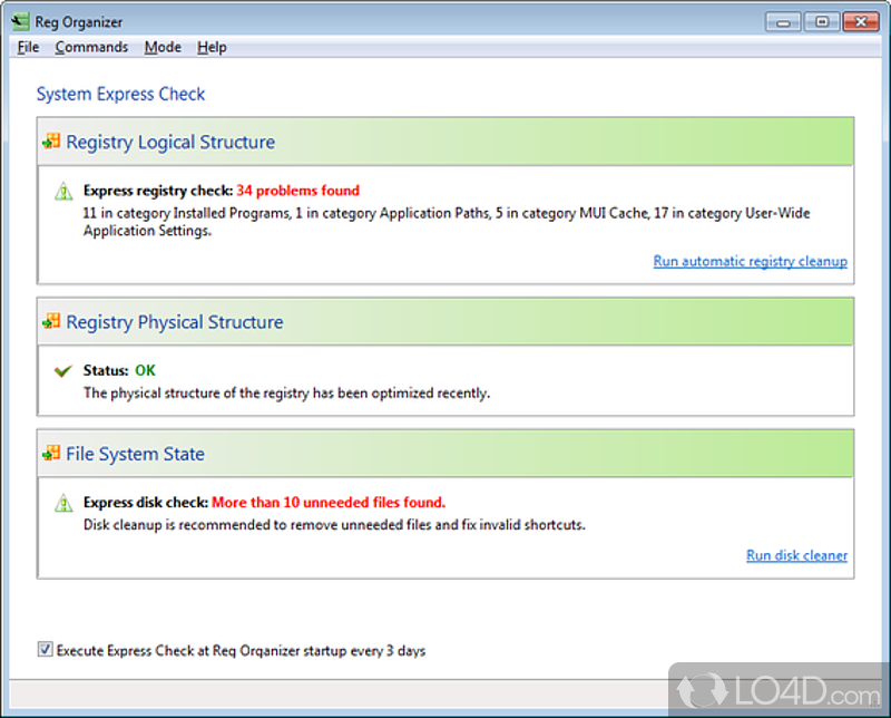 Complete utility to clean up your system's registry - Screenshot of Reg Organizer