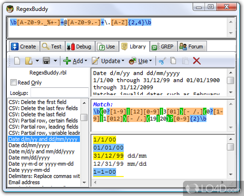 RegexBuddy screenshot