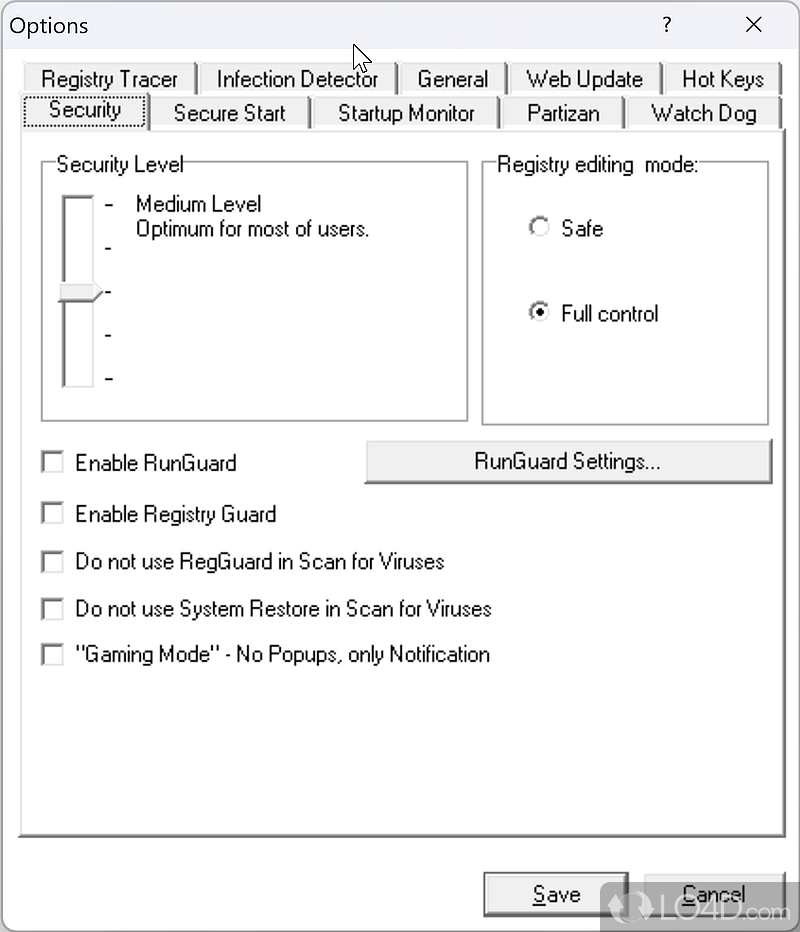 Registry tools to play with - Screenshot of RegRun Security Suite Platinum