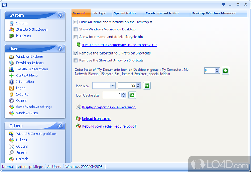 RegToy: User interface - Screenshot of RegToy