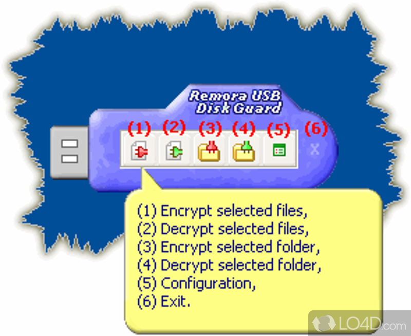 Do file/folder encryption in USB storage devices - Screenshot of Remora USB Disk Guard