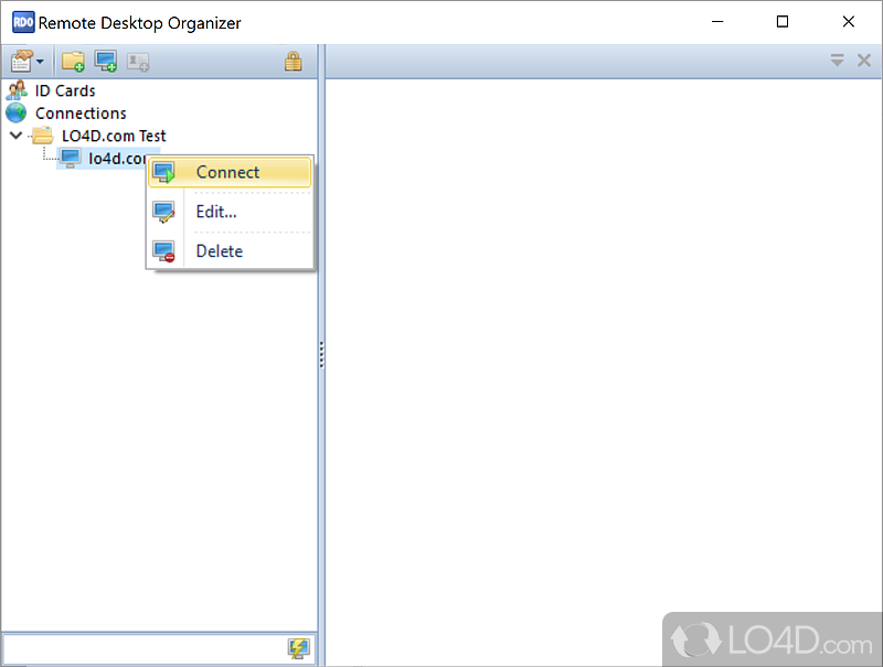 Tabbed layout remote desktop interaction client - Screenshot of Remote Desktop Organizer